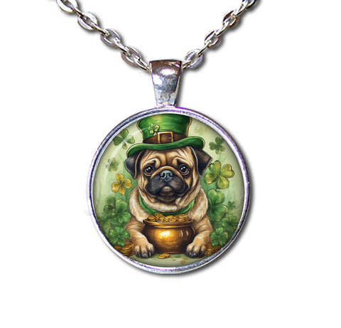 St Patrick's Day Pug with Pot of Gold