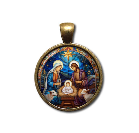 Christmas Nativity Faux Stained Glass