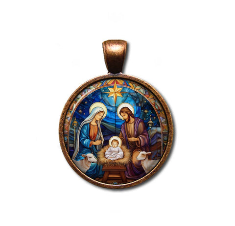 Christmas Nativity Faux Stained Glass