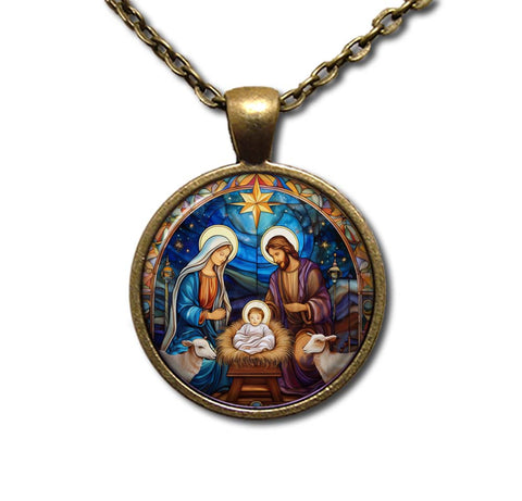 Christmas Nativity Faux Stained Glass