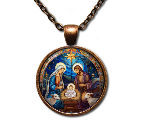 Christmas Nativity Faux Stained Glass