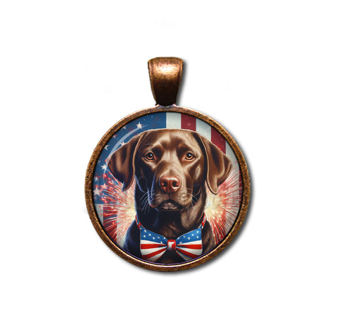 Patriotic Chocolate Lab Dog