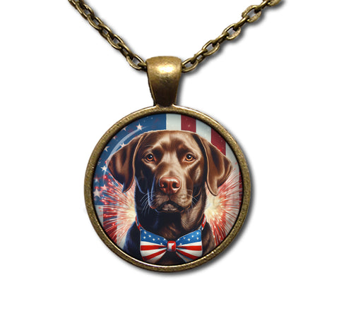Patriotic Chocolate Lab Dog