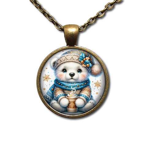 Winter Polar Bear with Hot Cocoa