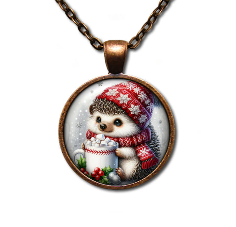 Cute Hedgehog with Cocoa and Marshmallows