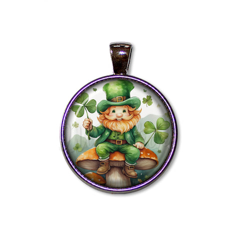 St Patrick's Day Leprechaun on Mushroom