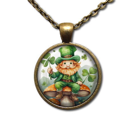 St Patrick's Day Leprechaun on Mushroom