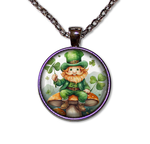 St Patrick's Day Leprechaun on Mushroom