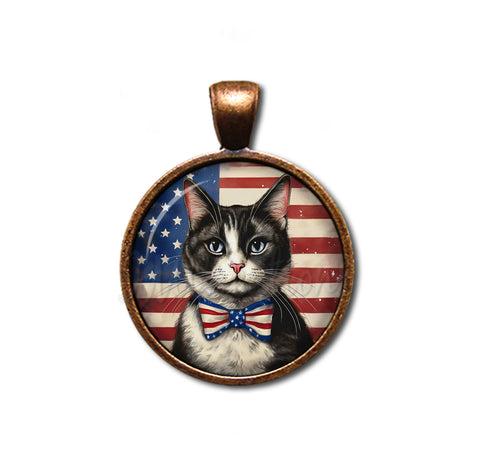 Patriotic Tuxedo Cat
