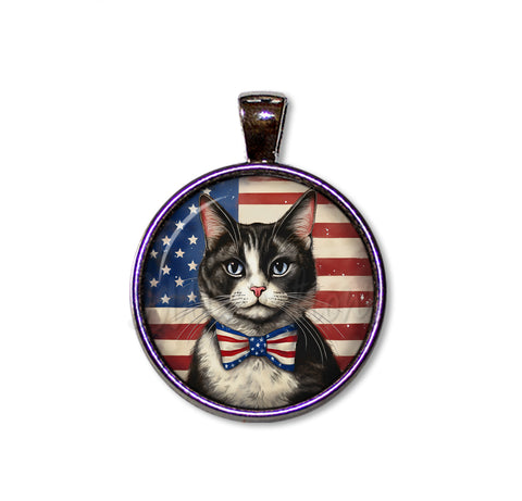 Patriotic Tuxedo Cat
