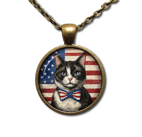Patriotic Tuxedo Cat