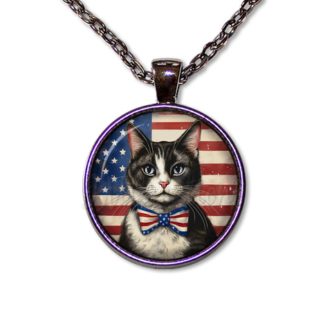 Patriotic Tuxedo Cat