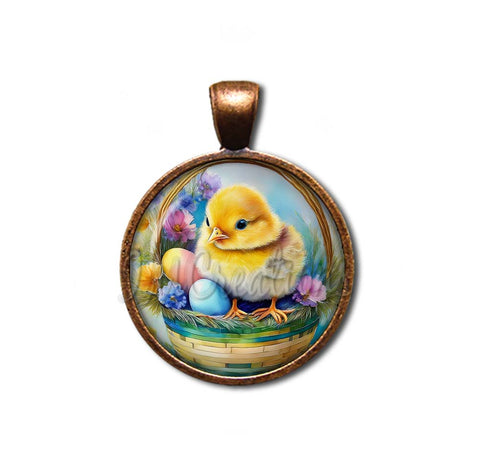 Adorable Chick in Basket