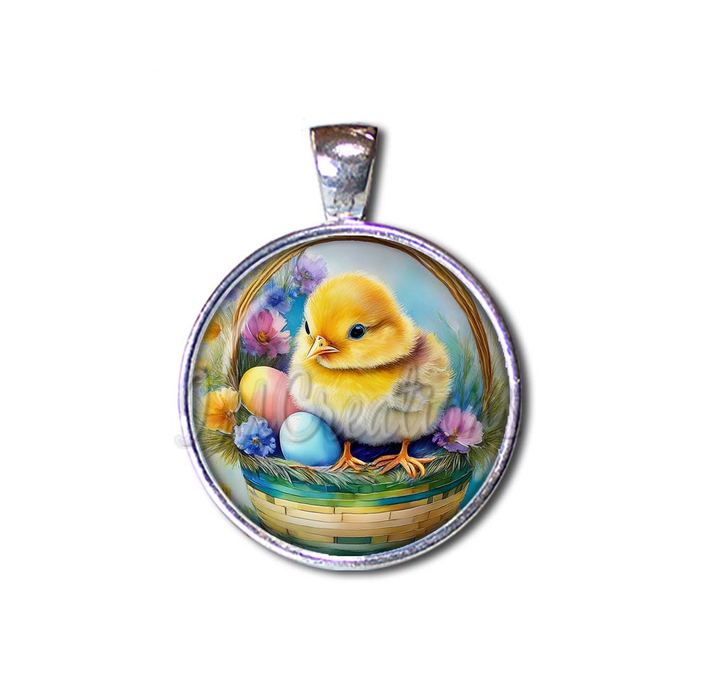 Adorable Chick in Basket