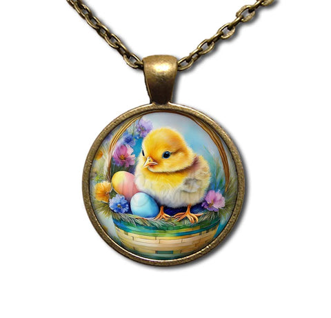 Adorable Chick in Basket