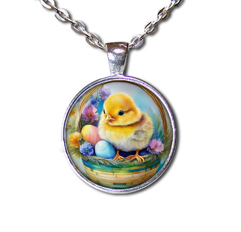 Adorable Chick in Basket