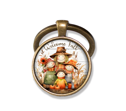 Welcome Fall Scarecrow Family