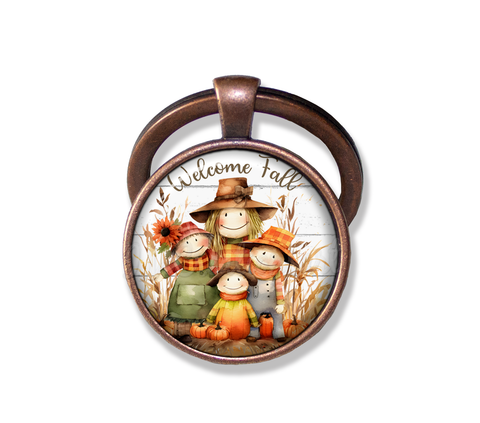 Welcome Fall Scarecrow Family