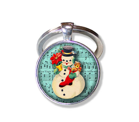 Retro Design Snowman Musical Score Sheet