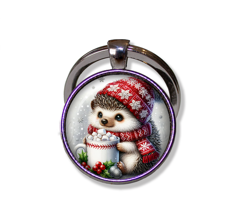 Cute Hedgehog with Cocoa and Marshmallows