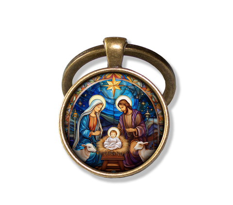 Christmas Nativity Faux Stained Glass