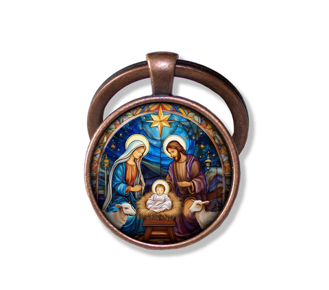 Christmas Nativity Faux Stained Glass