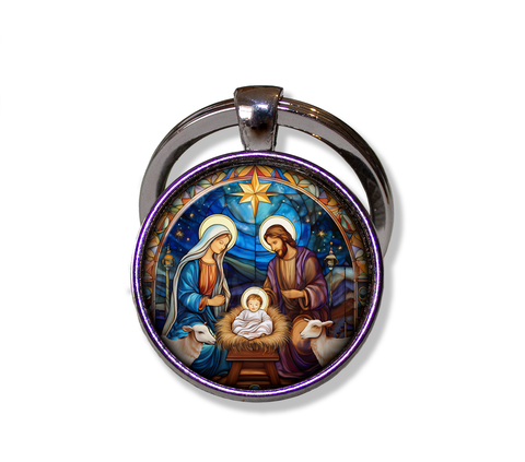 Christmas Nativity Faux Stained Glass