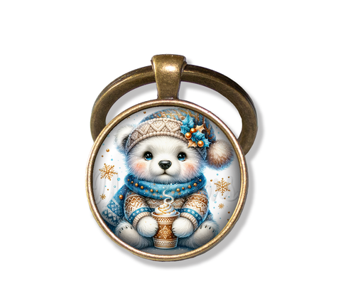 Winter Polar Bear with Hot Cocoa