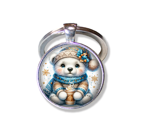 Winter Polar Bear with Hot Cocoa