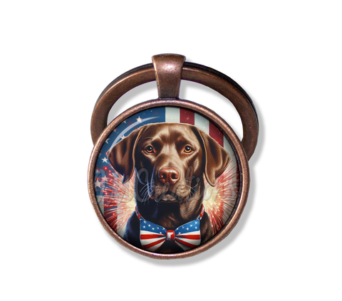 Patriotic Chocolate Lab Dog