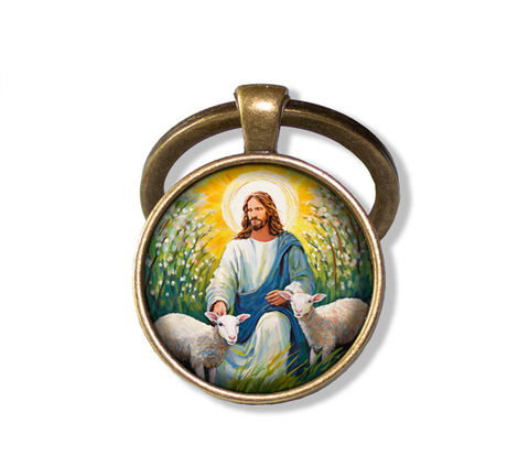 Watercolor Style Jesus with Lambs