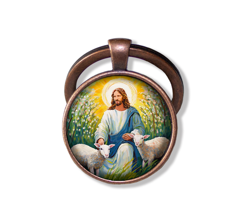 Watercolor Style Jesus with Lambs