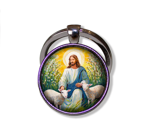 Watercolor Style Jesus with Lambs