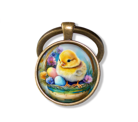 Adorable Chick in Basket