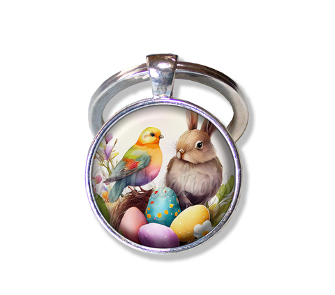 Easter Watercolor Style Rabbit Bird
