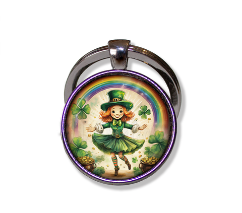 St Patrick's Day Jig Girl with Rainbow