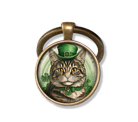 St Patrick's Day Tabby Cat with Irish Hat