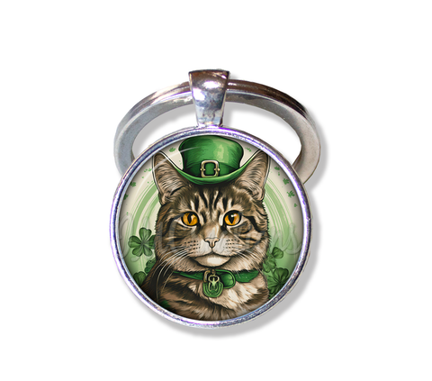 St Patrick's Day Tabby Cat with Irish Hat
