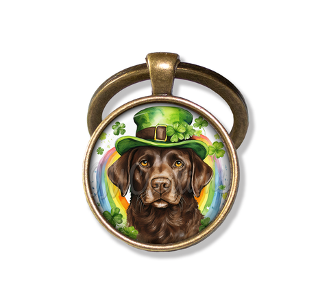 St Patrick's Day Chocolate Lab Dog Rainbow