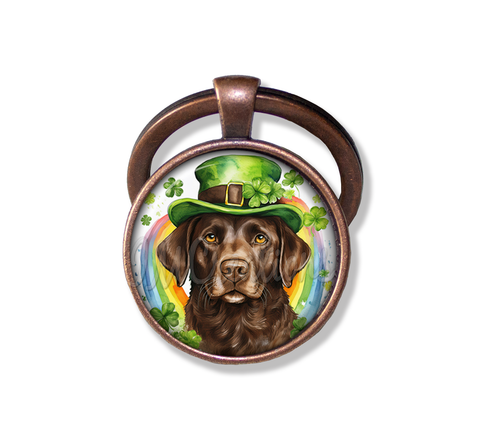St Patrick's Day Chocolate Lab Dog Rainbow