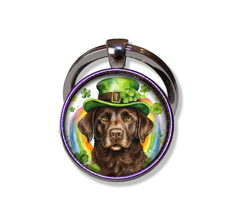 St Patrick's Day Chocolate Lab Dog Rainbow