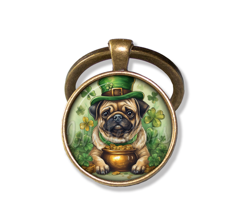 St Patrick's Day Pug with Pot of Gold