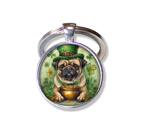 St Patrick's Day Pug with Pot of Gold