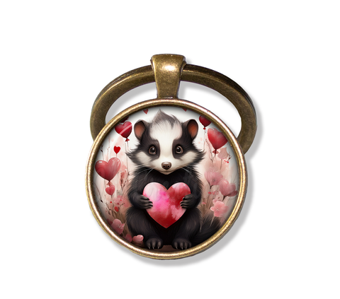 Adorable Skunk and Heart