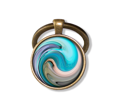 Blue Ocean Beach Swirl Pattern