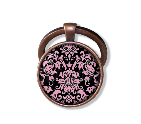 Damask Pink Black