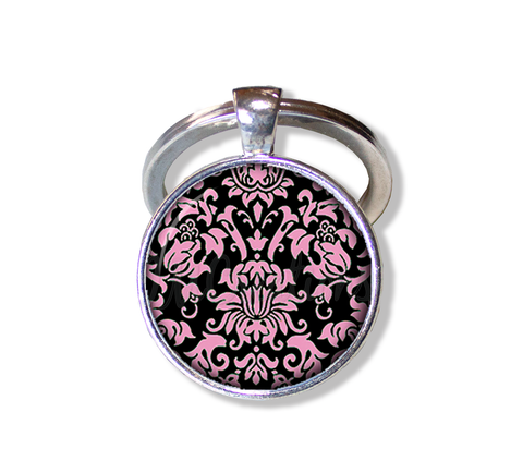 Damask Pink Black