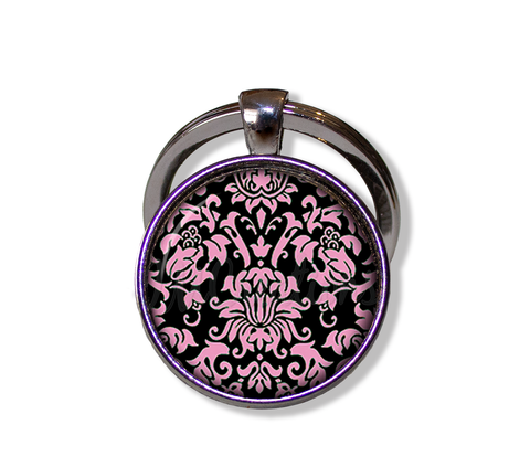 Damask Pink Black