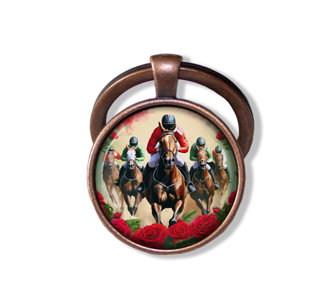 Vintage Jockey Horse Racing Red Roses