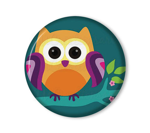 Whimsical Tree Owl in Teal Skies